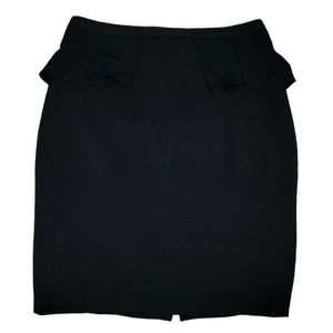 Tahari Black Ruffle Peplum Pencil Skirt